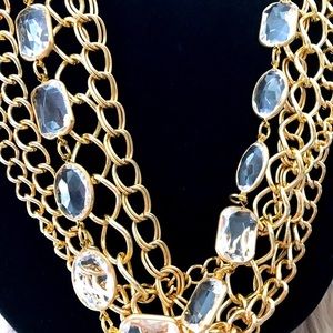 R.J. Graziano—Stunning Gold-Tone Curb Link 5 Strand Necklace